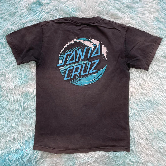 Vintage Black Santa Cruz Graphic T Shirt - XS