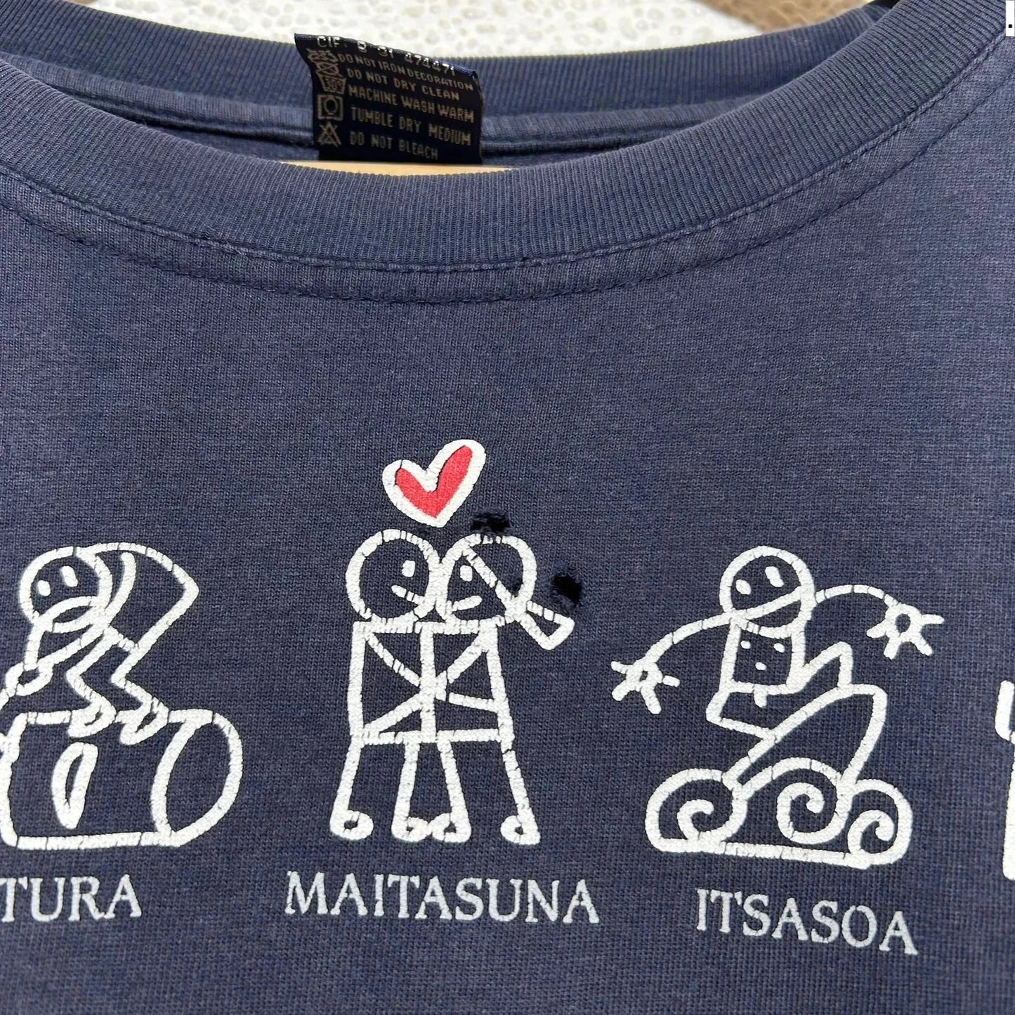 Vintage 00s Navy Funny Graphic T Shirt - XXL