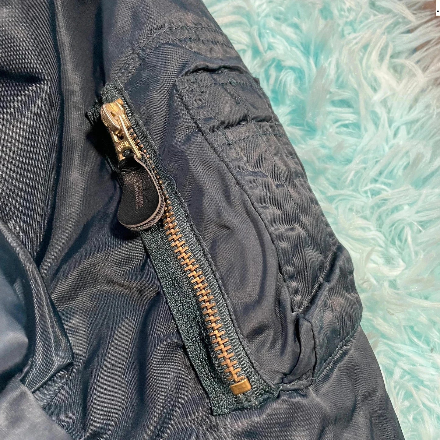 Navy & Orange US Air Force Flight Jacket - XL