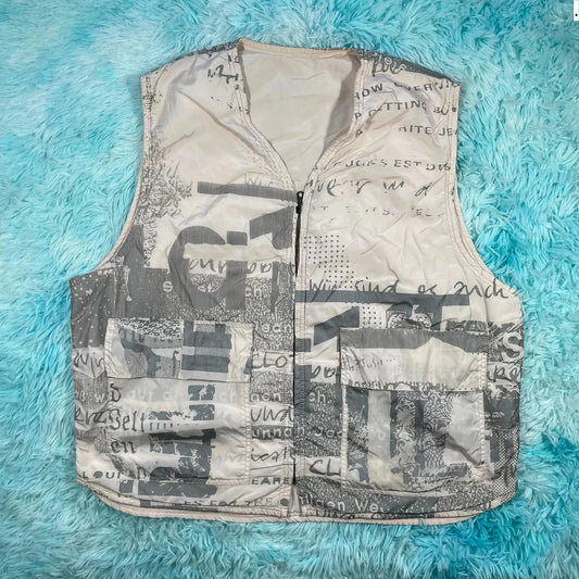 Vintage Reversible Graphic Gilet Jacket Nile - XXL