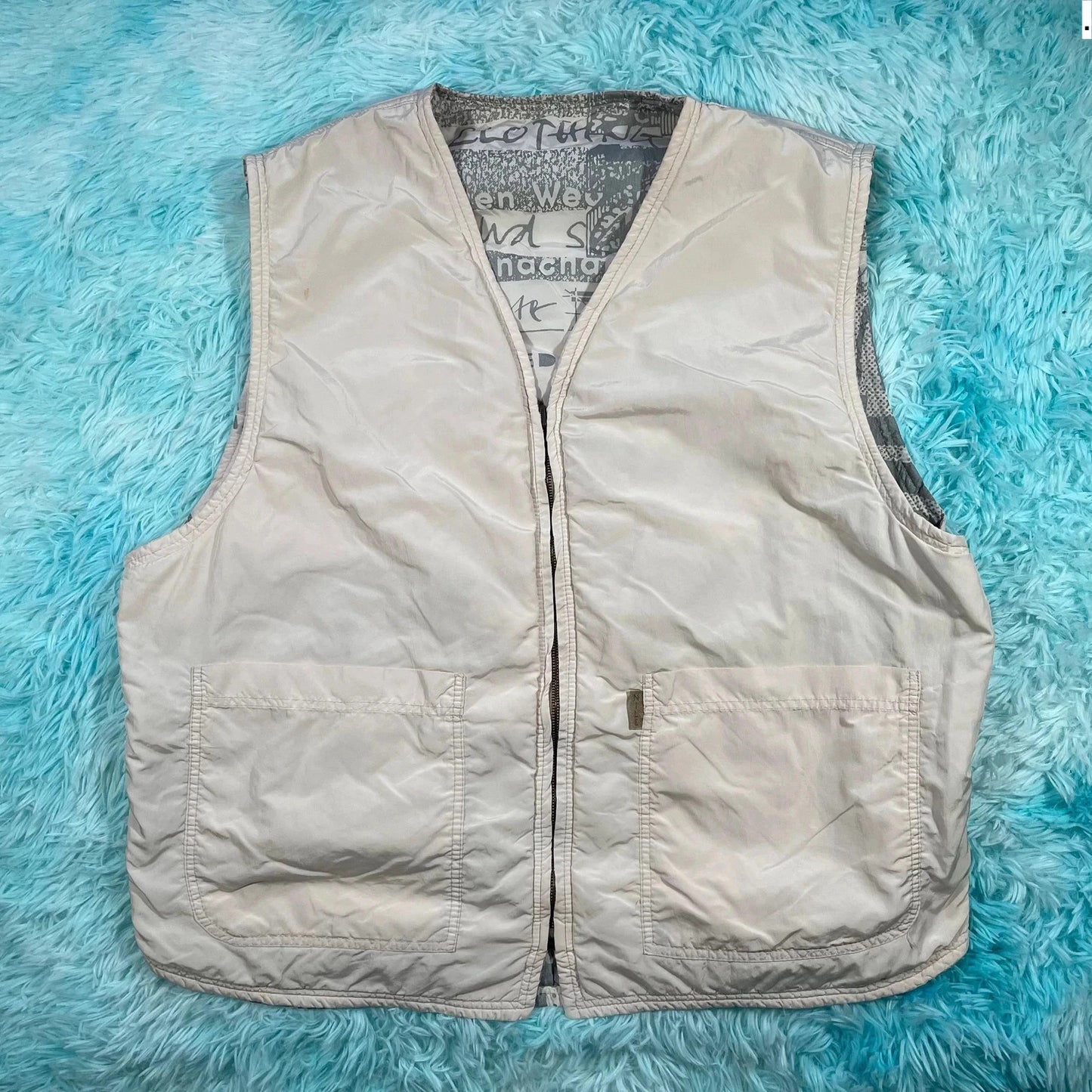 Vintage Reversible Graphic Gilet Jacket Nile - XXL