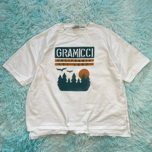 White Gramicci Graphic T Shirt Baggy - XS