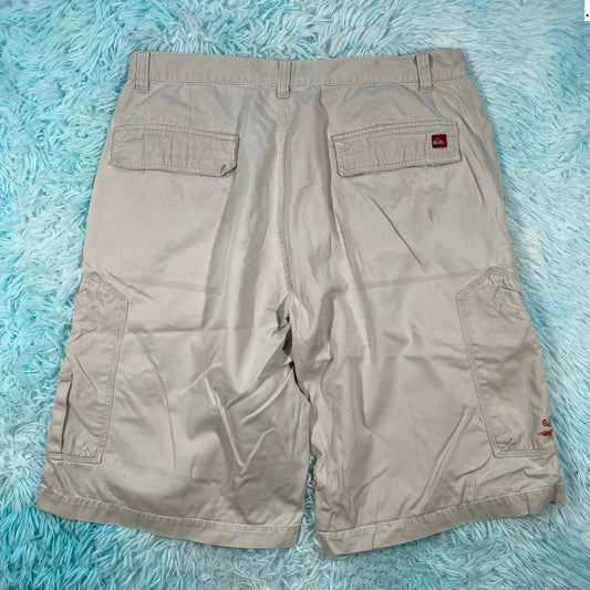 Vintage 00s Beige Quiksilver Cargo Shorts - 36W