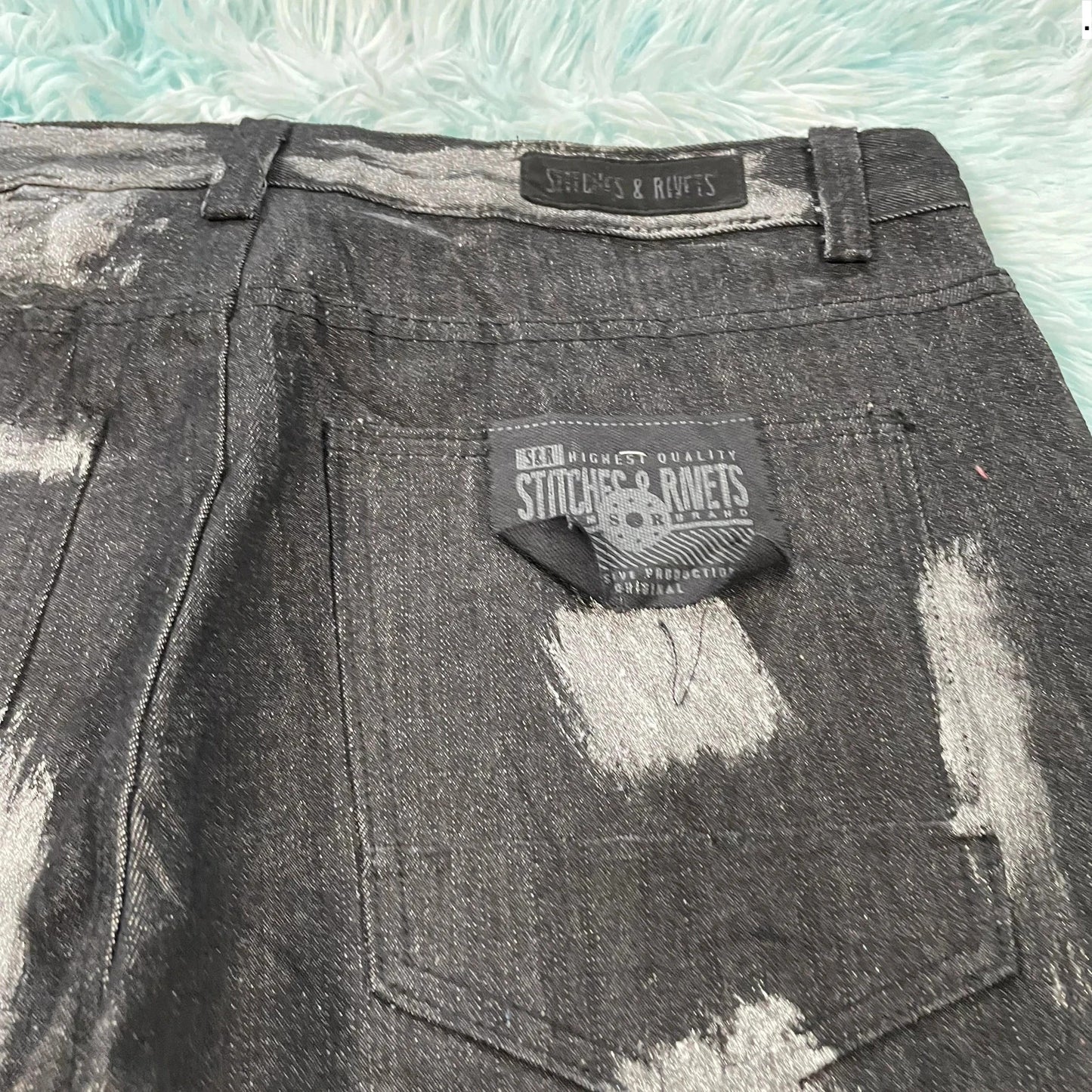 Vintage 90s Black Jean Shorts - 36W