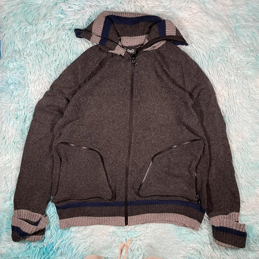 Vintage 00s Grey Dolce & Gabbana Knitted Jumper - XL