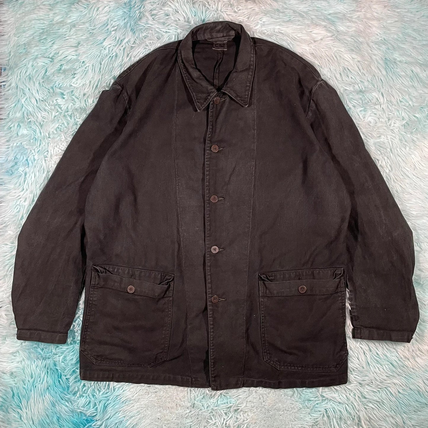 Vintage 70s Black Swedish C52 Utility Jacket - Large