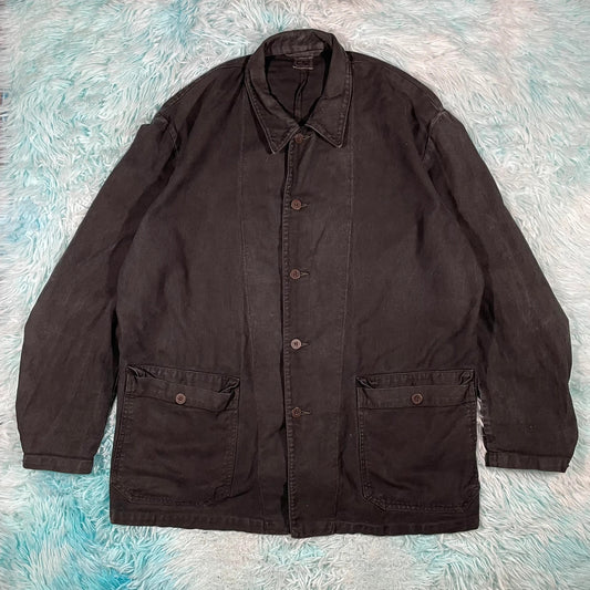 Vintage 70s Black Swedish C52 Utility Jacket - Large