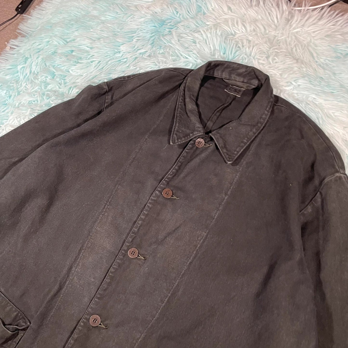 Vintage 70s Black Swedish C52 Utility Jacket - Large