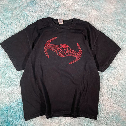 Vintage 00s Black Star Wars Tie Fighter T Shirt - XL