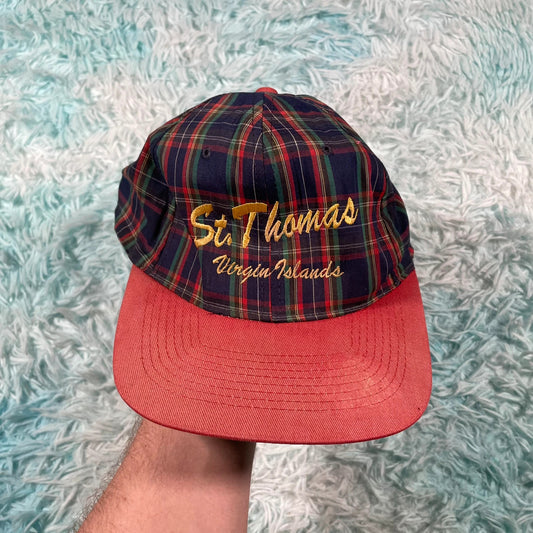 Vintage 90s Tartan St Thomas Virgin Islands Cap