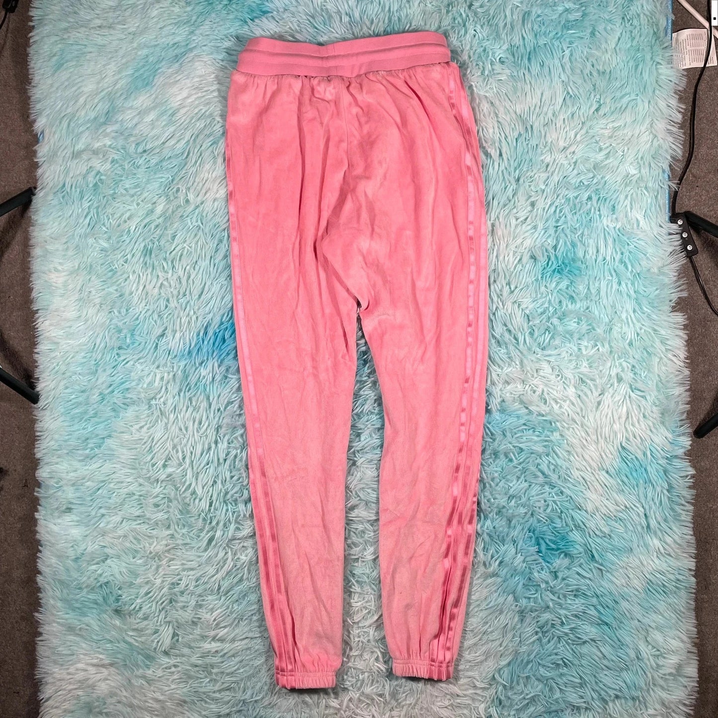 Pink Adidas Velour Joggers - XS
