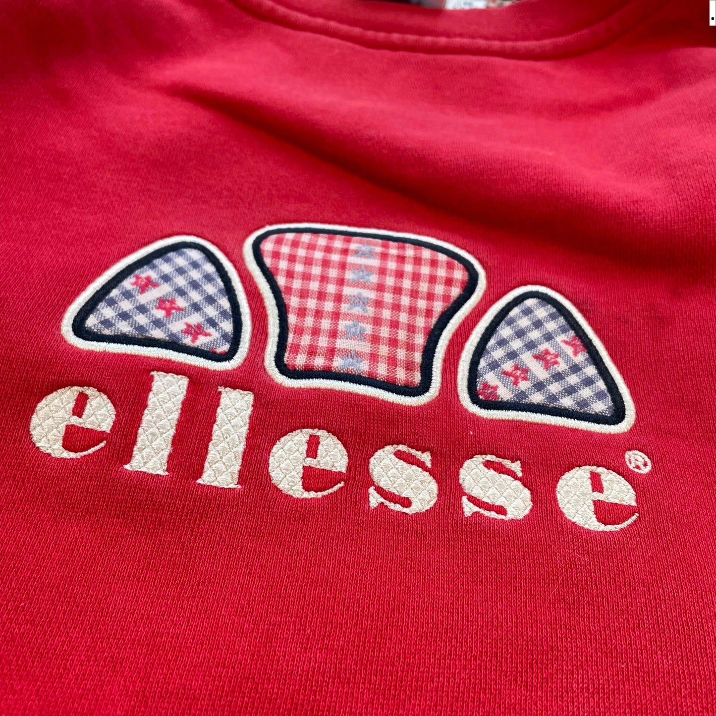 Vintage 90s Red Ellesse Sweatshirt Spellout - Size 14