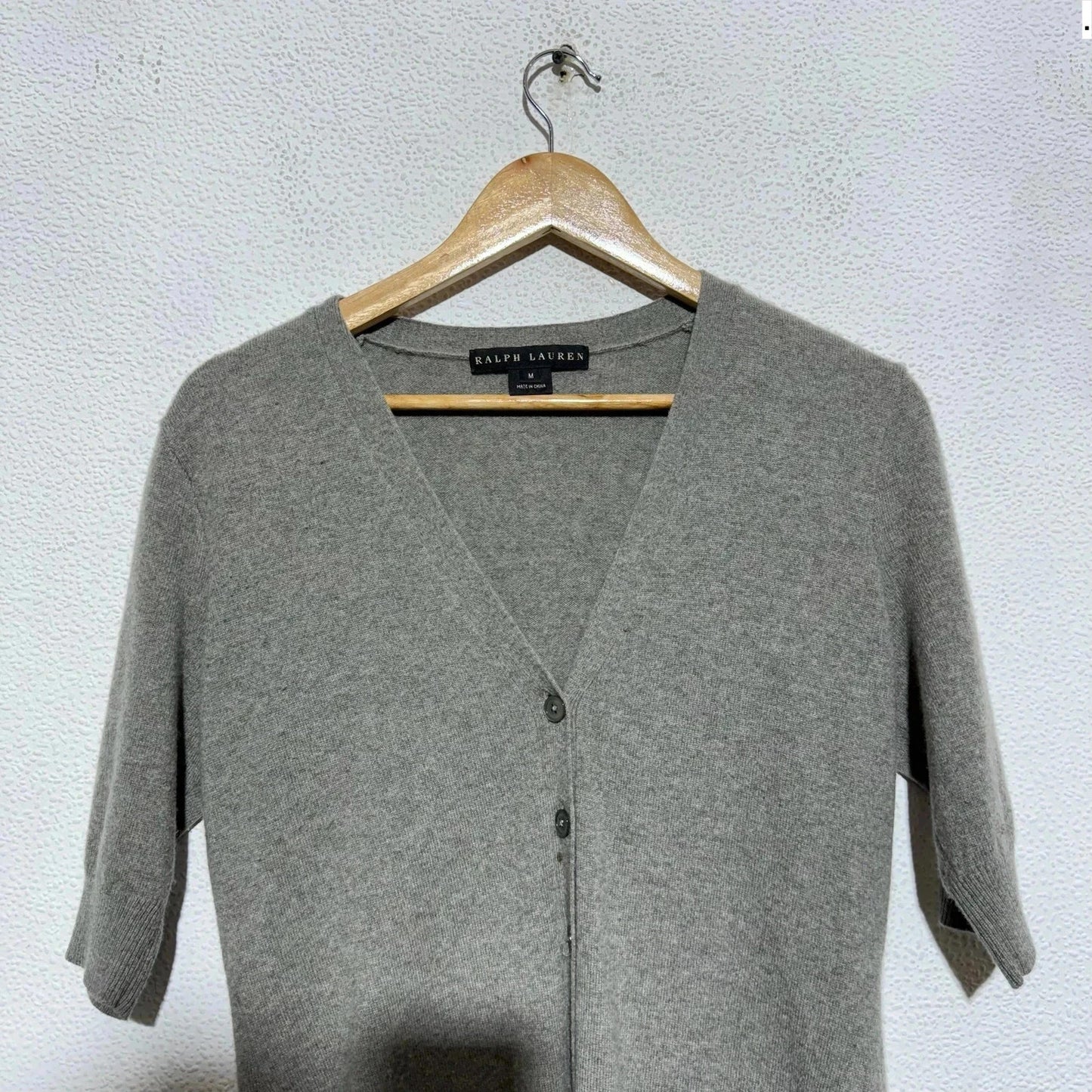 Grey Ralph Lauren Cashmere Cardigan - Medium