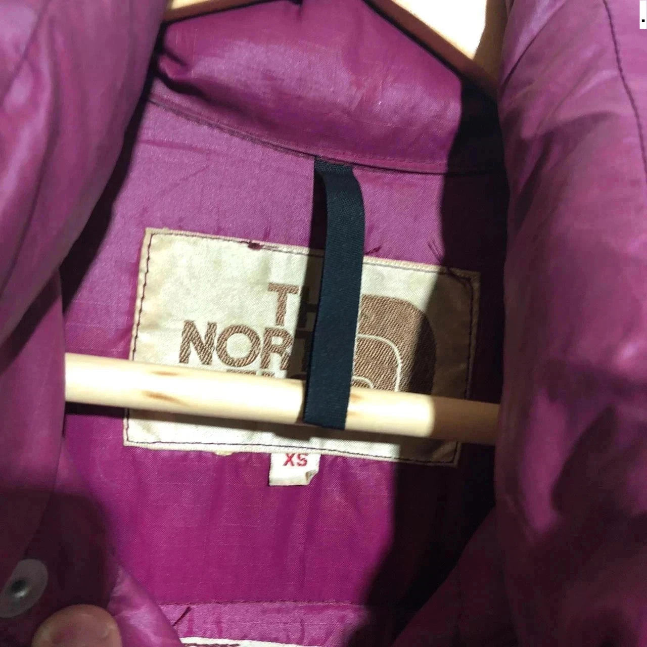 Vintage 80s Pink The North Face Nupste Puffer Jacket Brown Label - XS