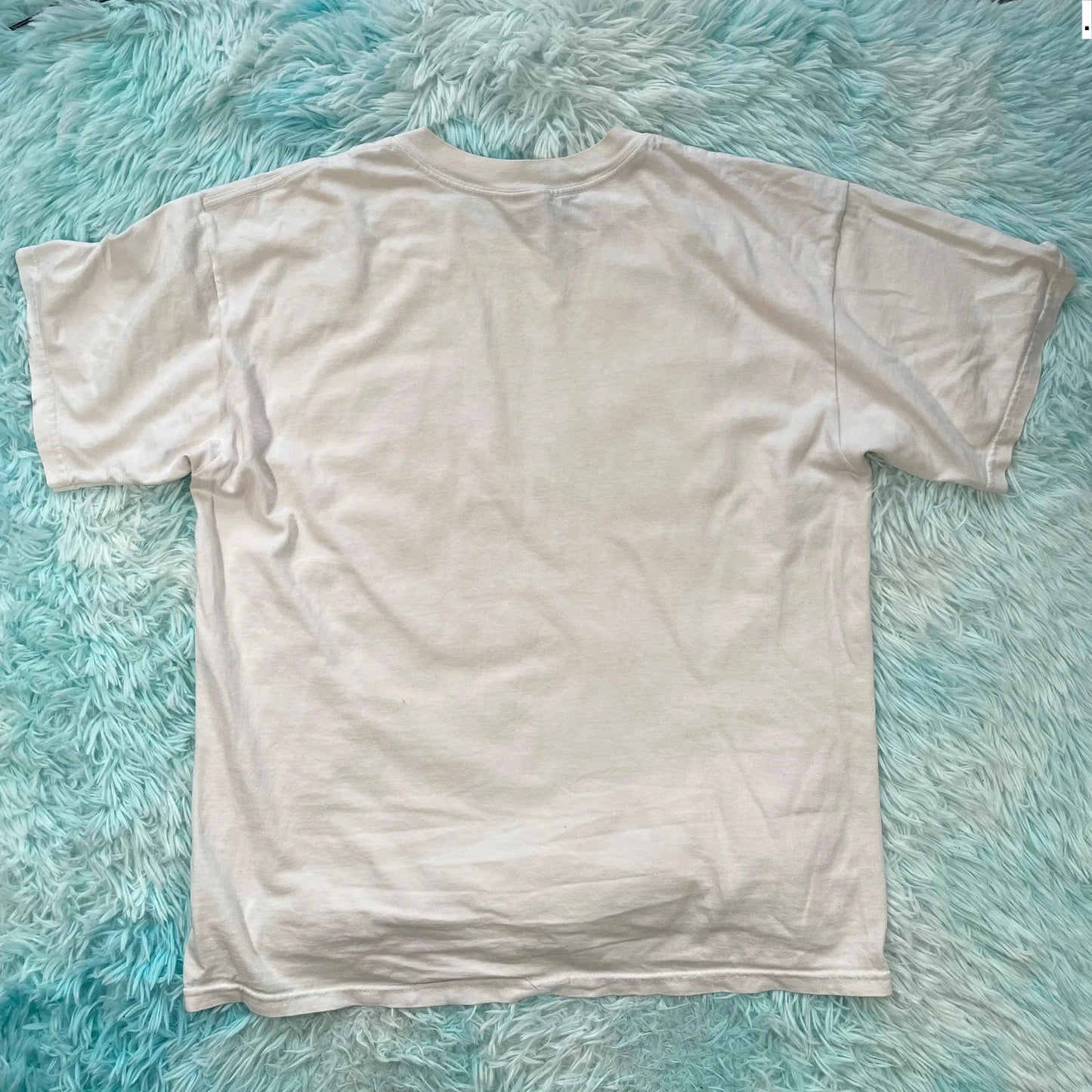 Vintage 90s White Skiing Graphic T Shirt - Large