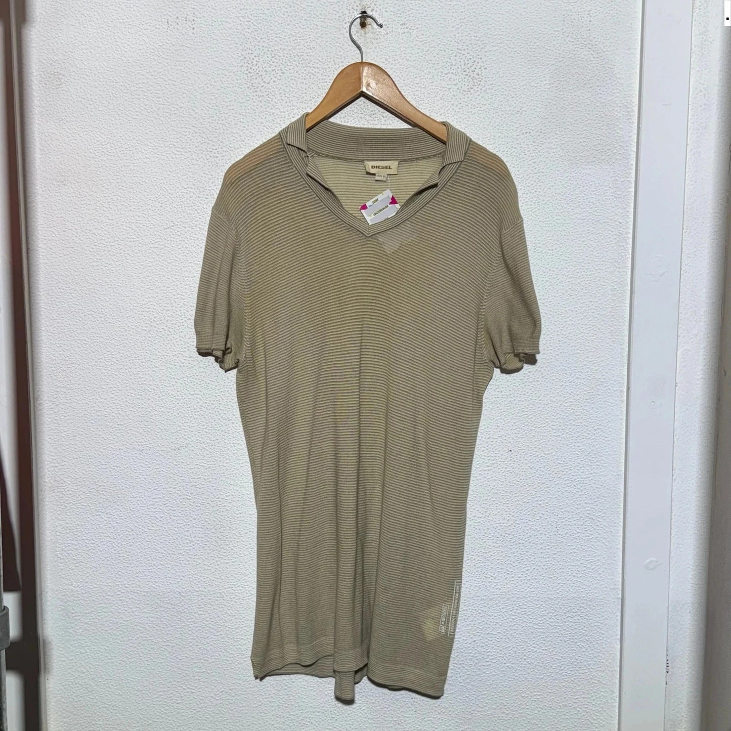 Beige Lightweight Diesel Collared T Shirt - Xl