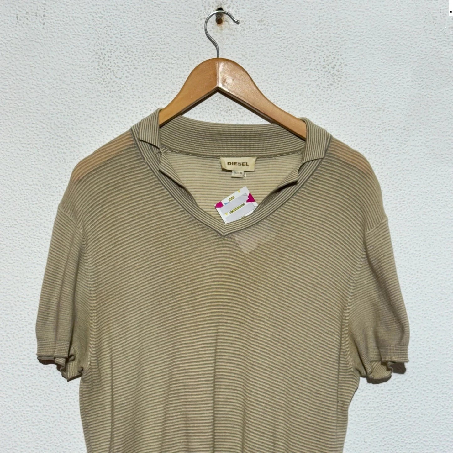 Beige Lightweight Diesel Collared T Shirt - Xl