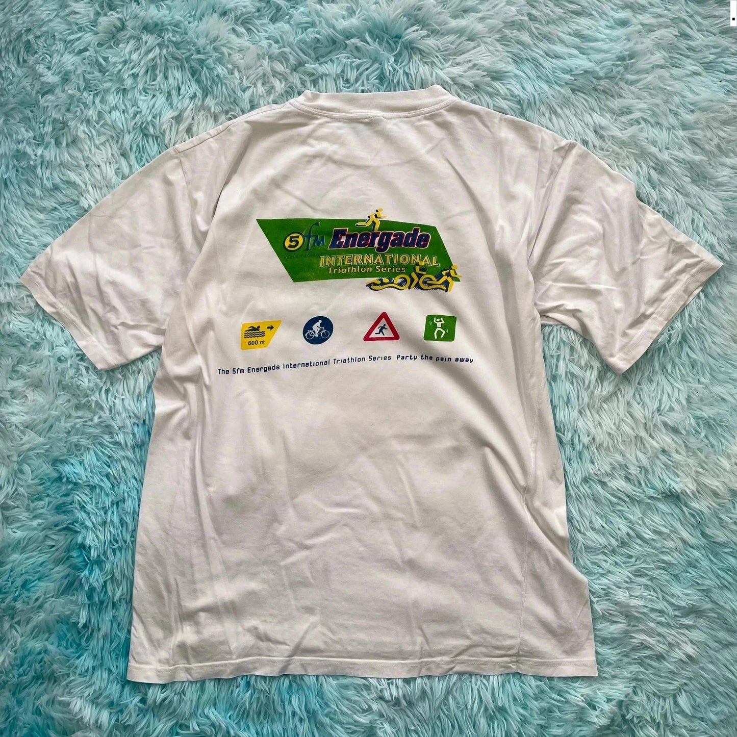 Vintage 1998 White Triathlon Graphic T Shirt - XL