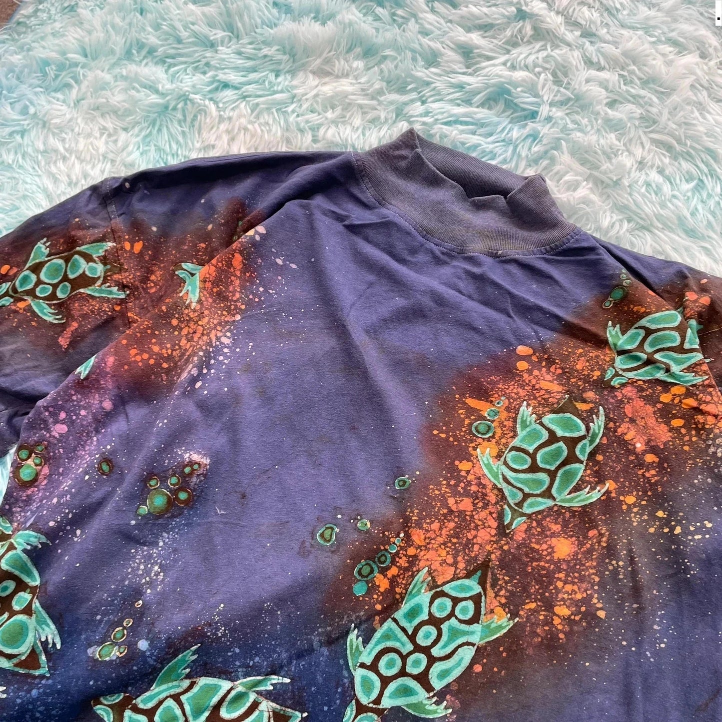 Vintage 80s Funky Turtle Graphic T Shirt - Small