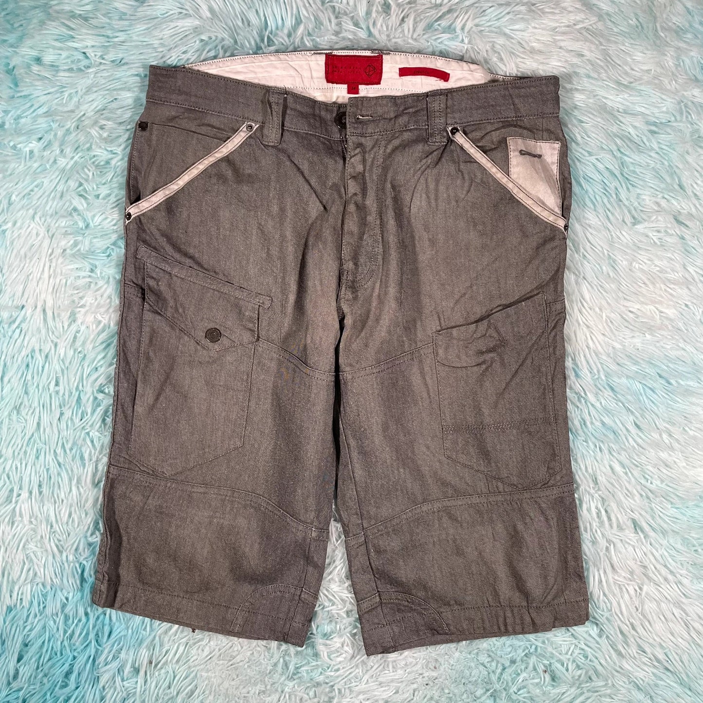 Vintage Grey Denim Jean Shorts Jorts - 34W