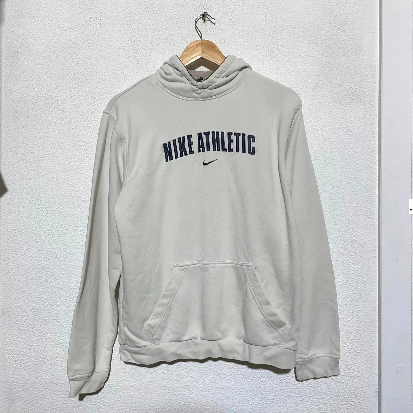 Vintage 00s Nike Hoodie White Logo Spellout - Medium