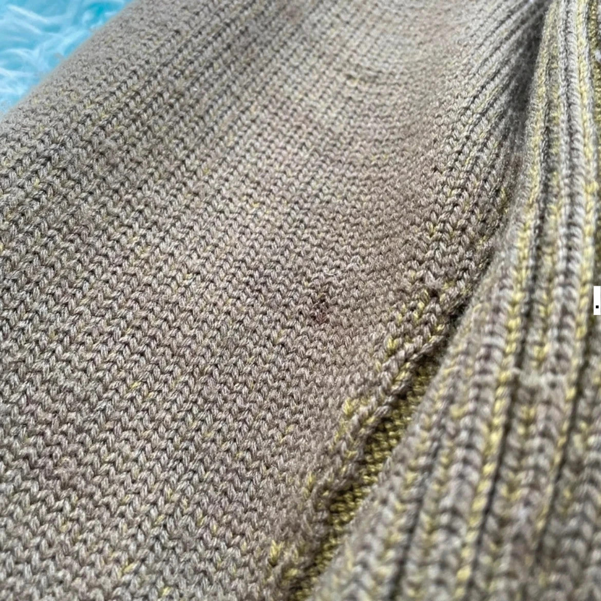 Vintage Khaki Le Chameau 1/4 Zip Knitted Jumper - Large