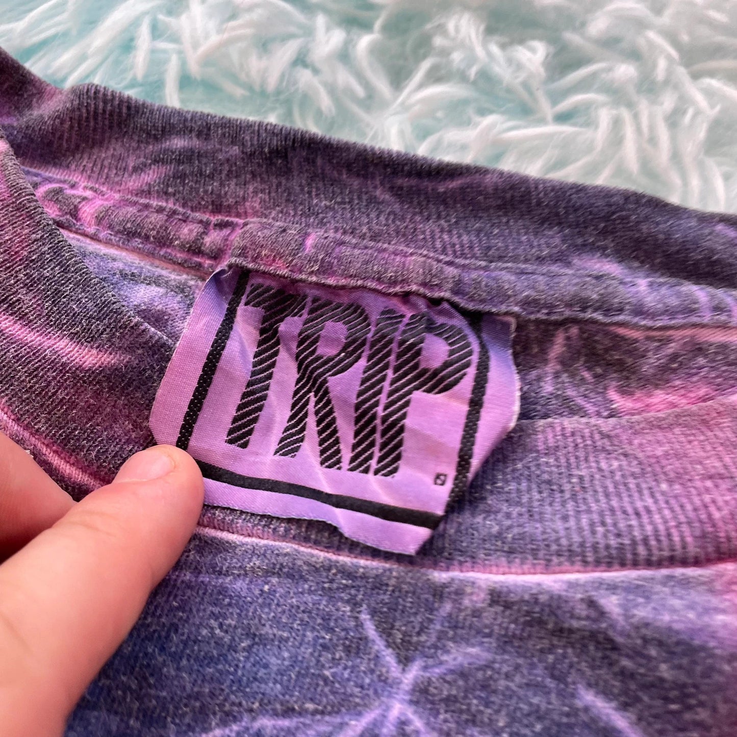 Vintage 90s Purple Tie Dye T Shirt - XL