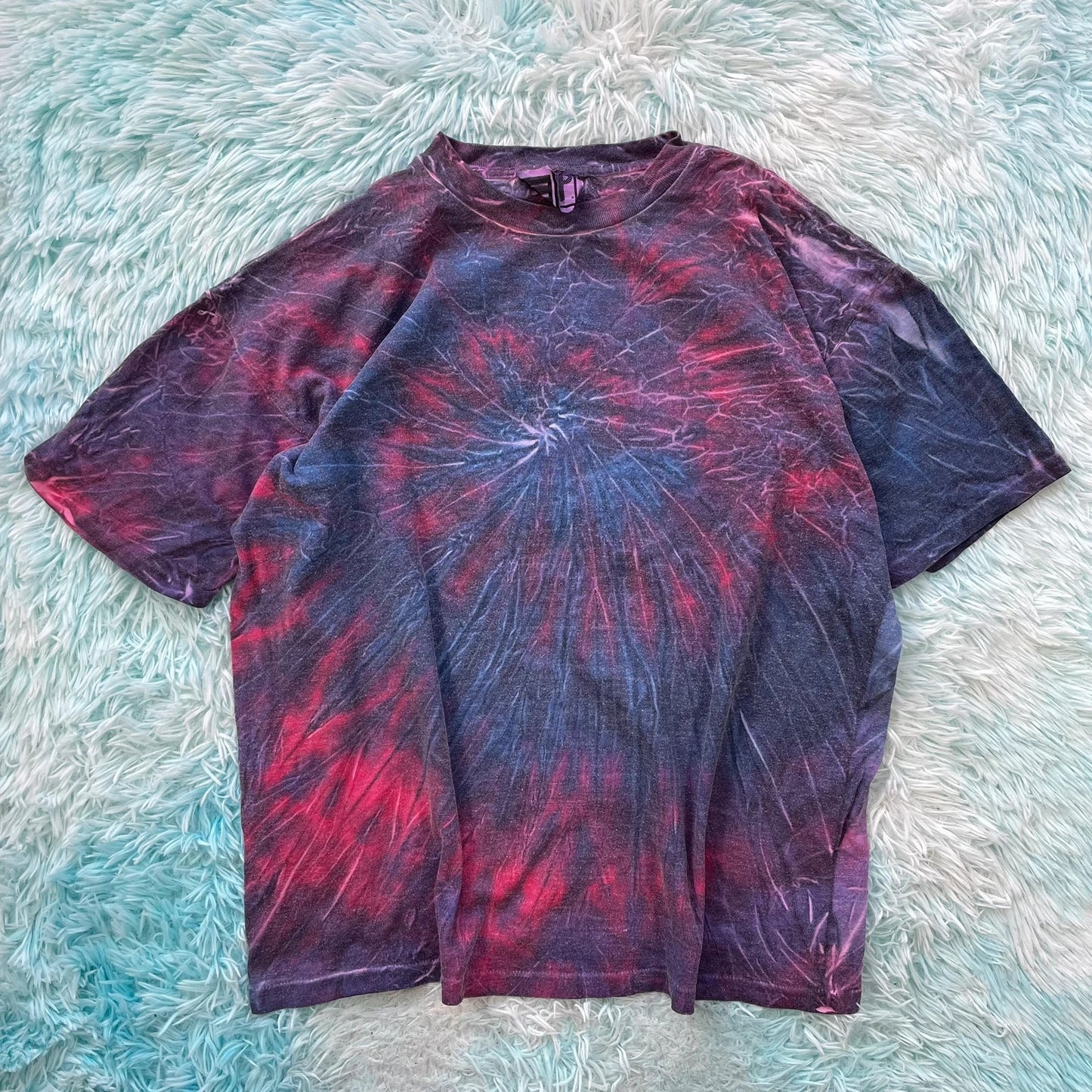 Vintage 90s Purple Tie Dye T Shirt - XL