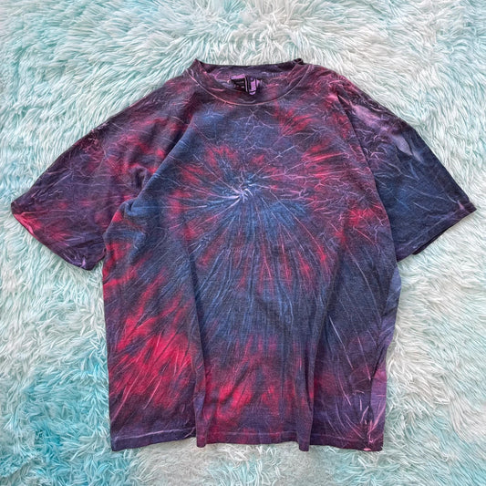 Vintage 90s Purple Tie Dye T Shirt - XL