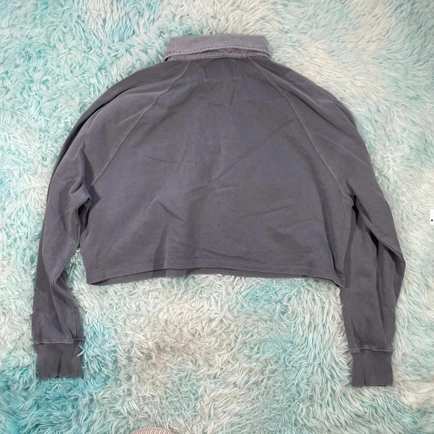 Grey Calvin Klein Cropped Sweatshirt - Large