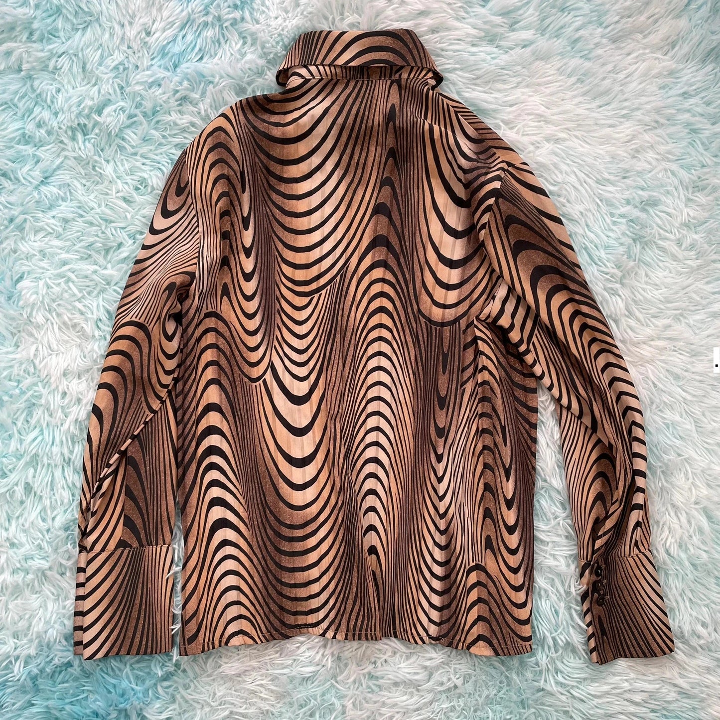 Vintage Y2K brown Leopard Print Blouse Shirt - Size 10