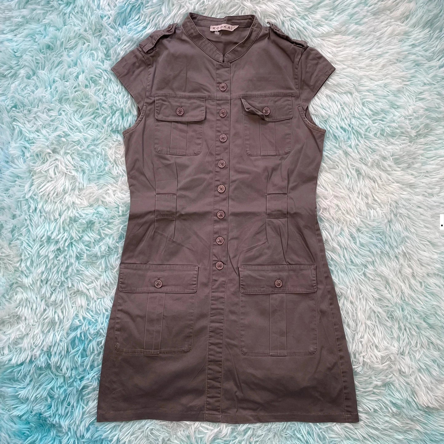 Vintage Y2K Grey Kookai Shirt Dress - Size 10