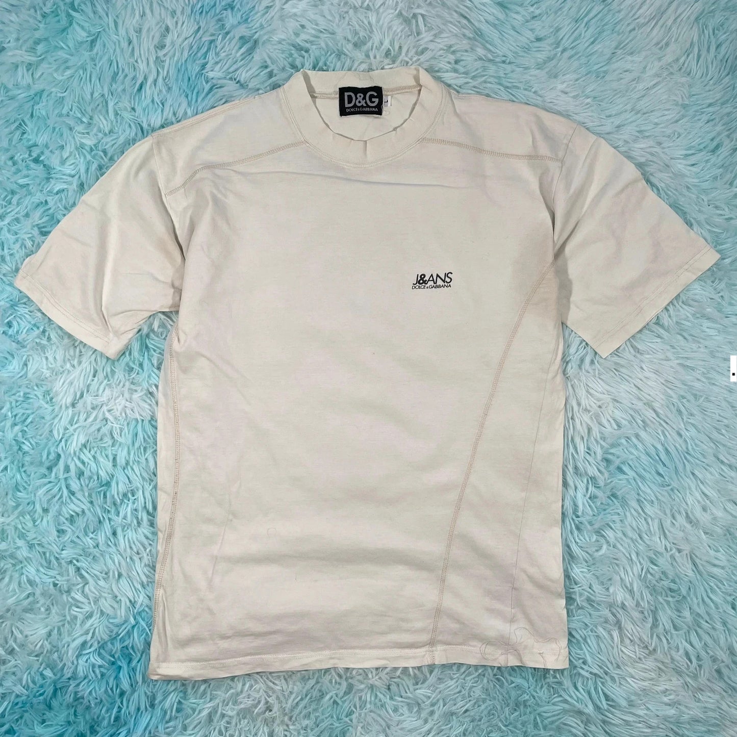 Vintage 90s Cream Dolce & Gabbana T Shirt - Large