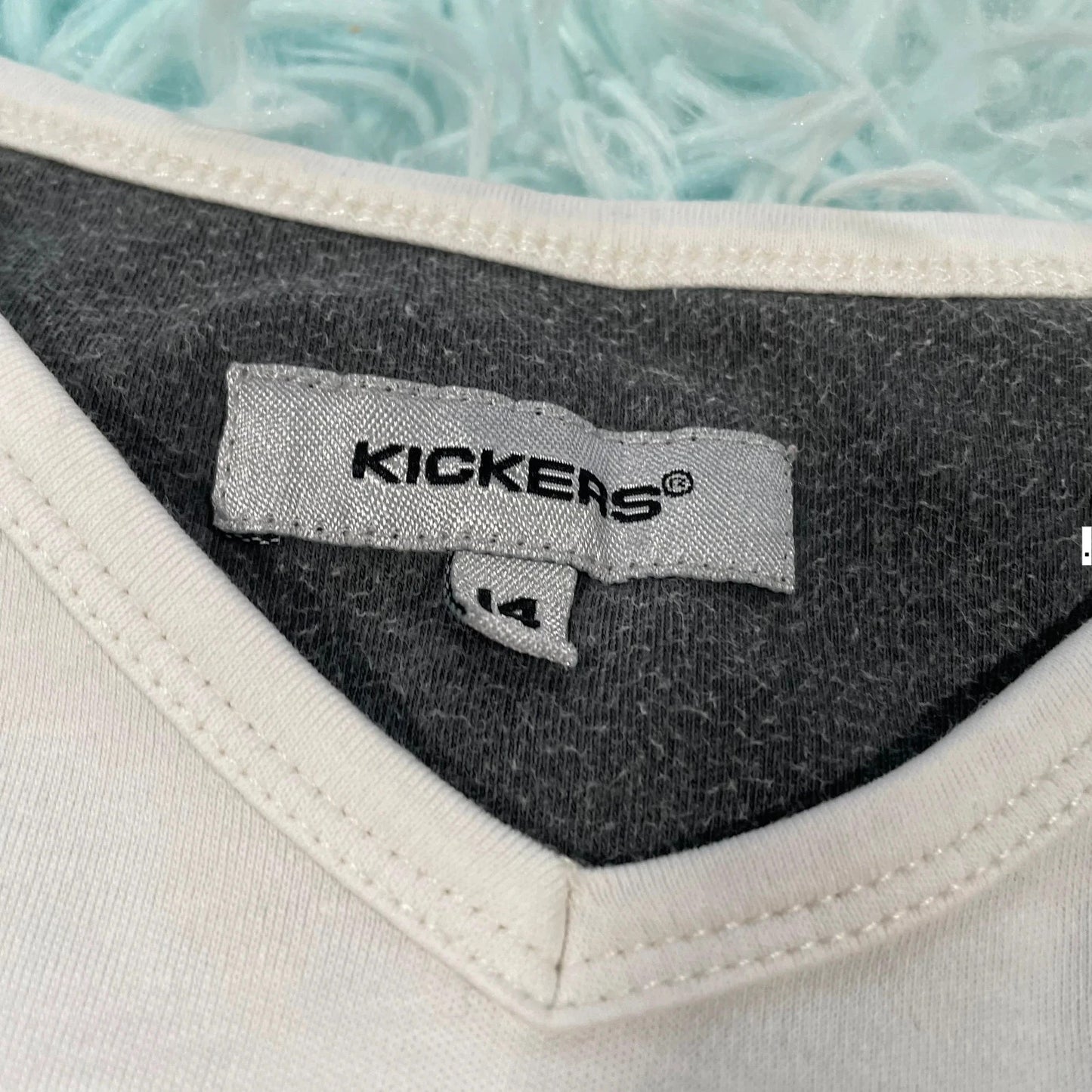 Vintage White Kickers Baby T Shirt - Size 14