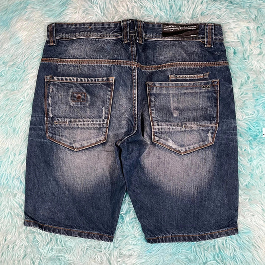 Vintage 00s Blue Meccao Jean Short Jorts - 34W