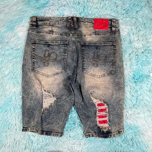 Vintage Acid Wash Jean Shorts Jorts Distressed - 34W