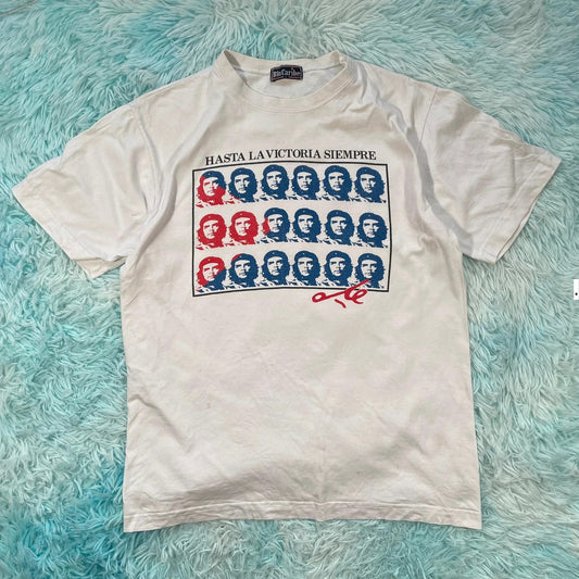 Vintage 90s White Fidel Castro Cuba Graphic T Shirt - L