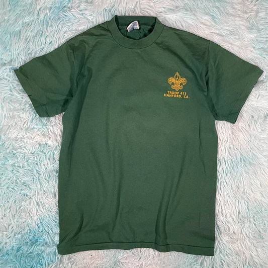 Vintage 90s Dark Green Scouts Graphic T Shirt - Medium
