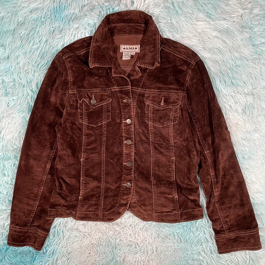 Vintage Y2K Brown Corduroy Jacket - Medium