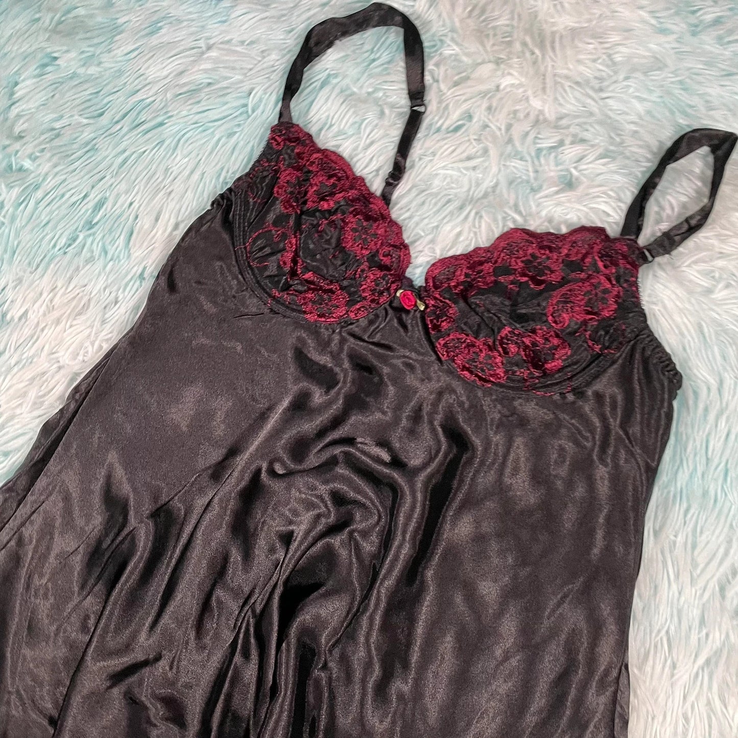 Black Silk Slip Dress - Medium