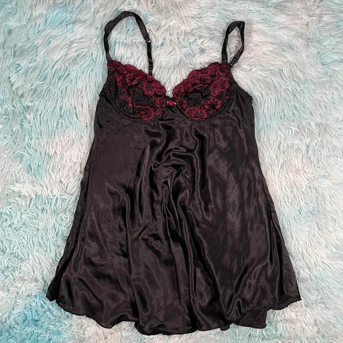 Black Silk Slip Dress - Medium
