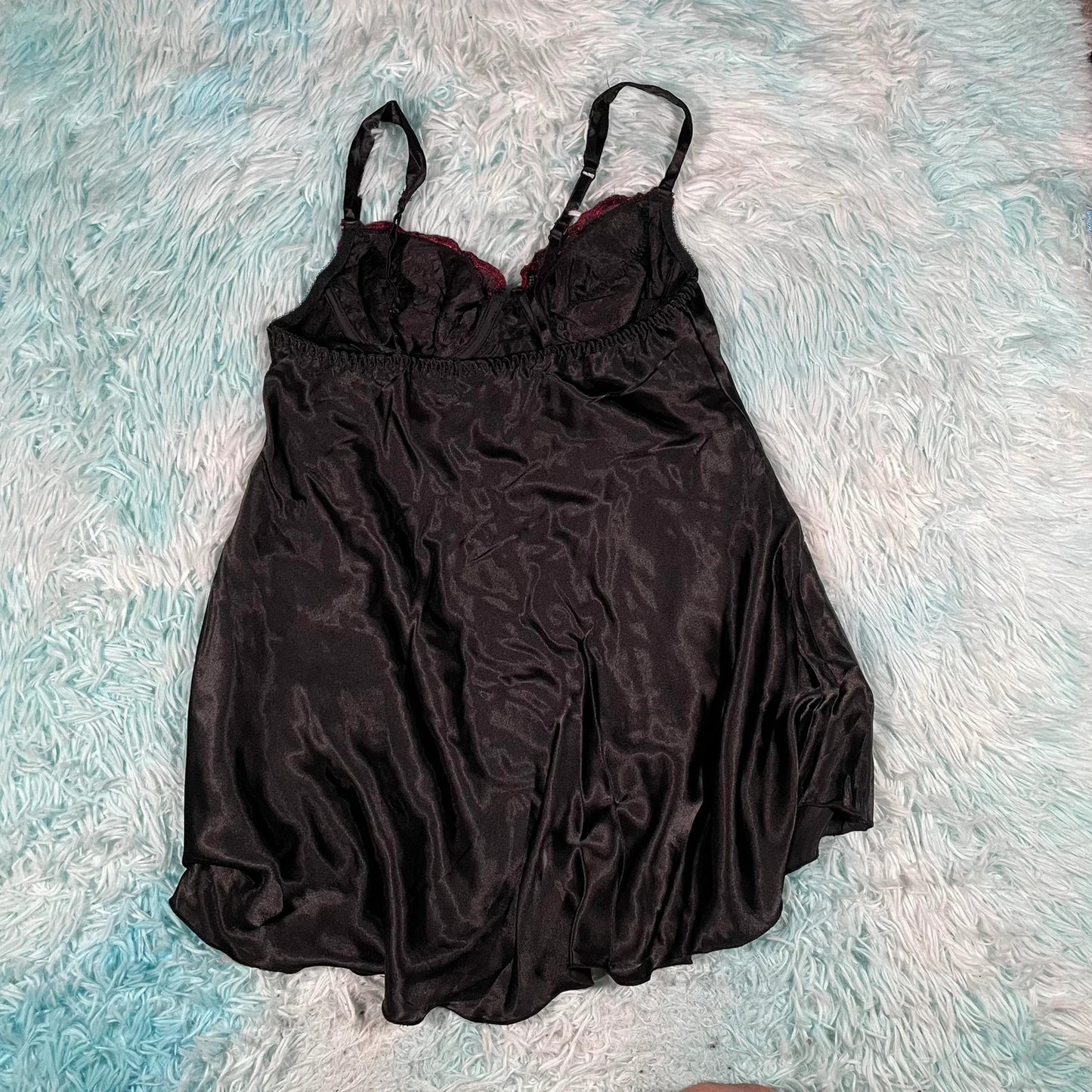 Black Silk Slip Dress - Medium
