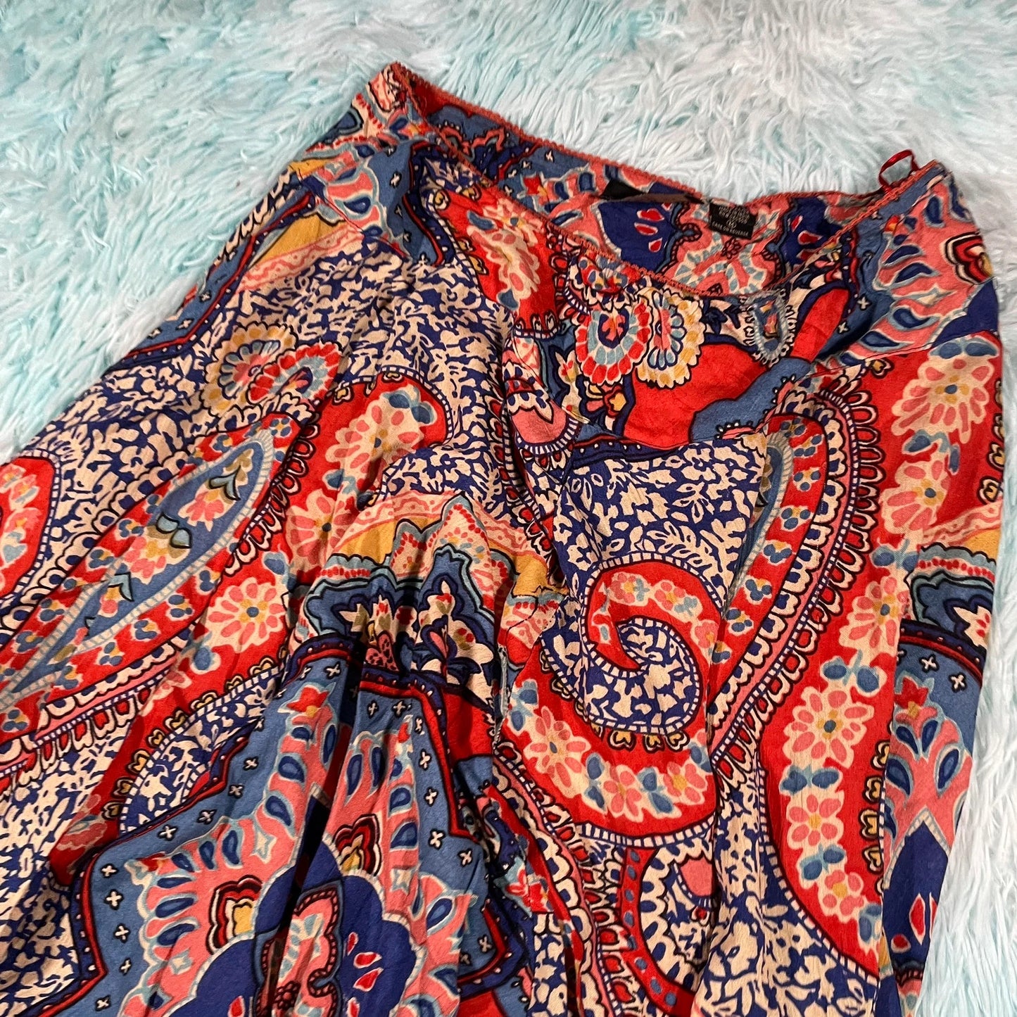 Patterned Multicoloured Flowy Skirt - Medium