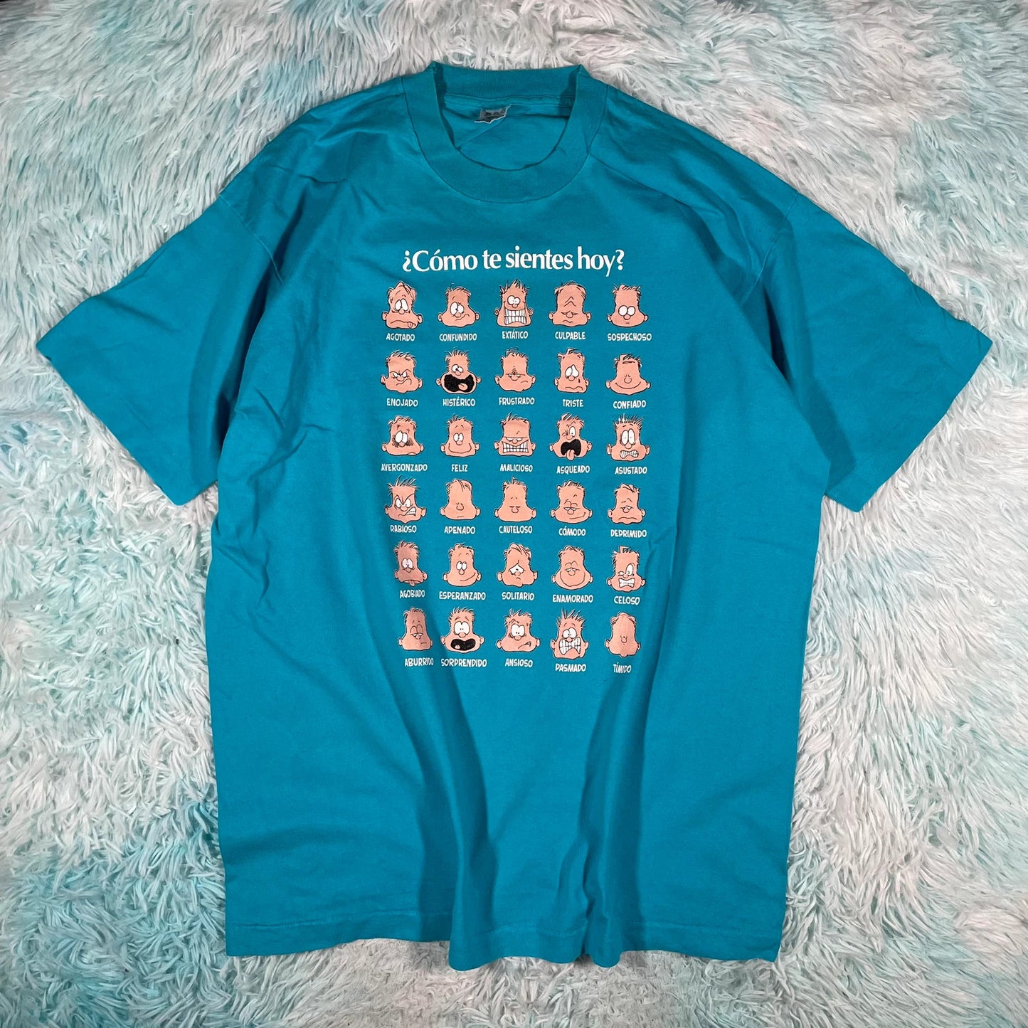Vintage 90s Blue Spanish Comedy Graphic T Shirt - XL
