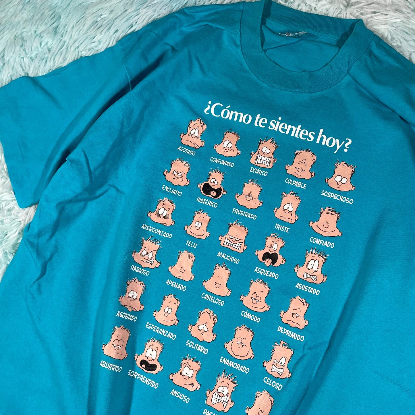 Vintage 90s Blue Spanish Comedy Graphic T Shirt - XL