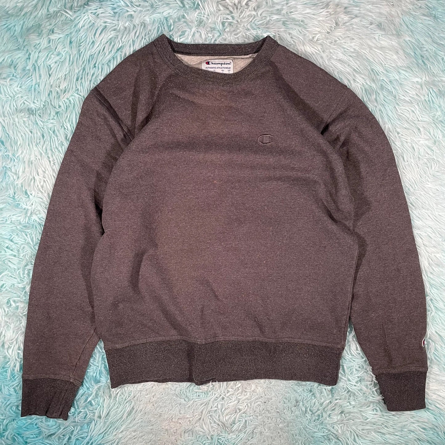 Vintage Grey Champion Plain Sweatshirt - Medium