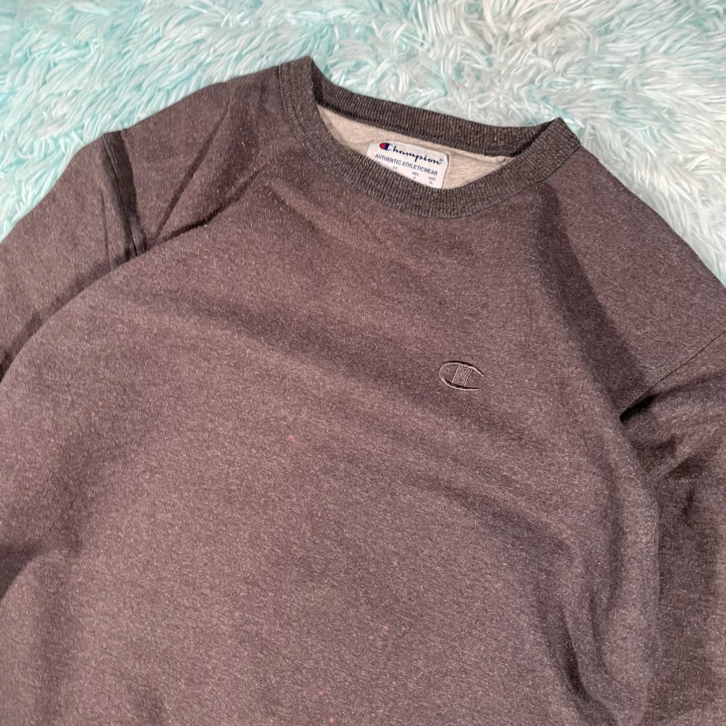 Vintage Grey Champion Plain Sweatshirt - Medium