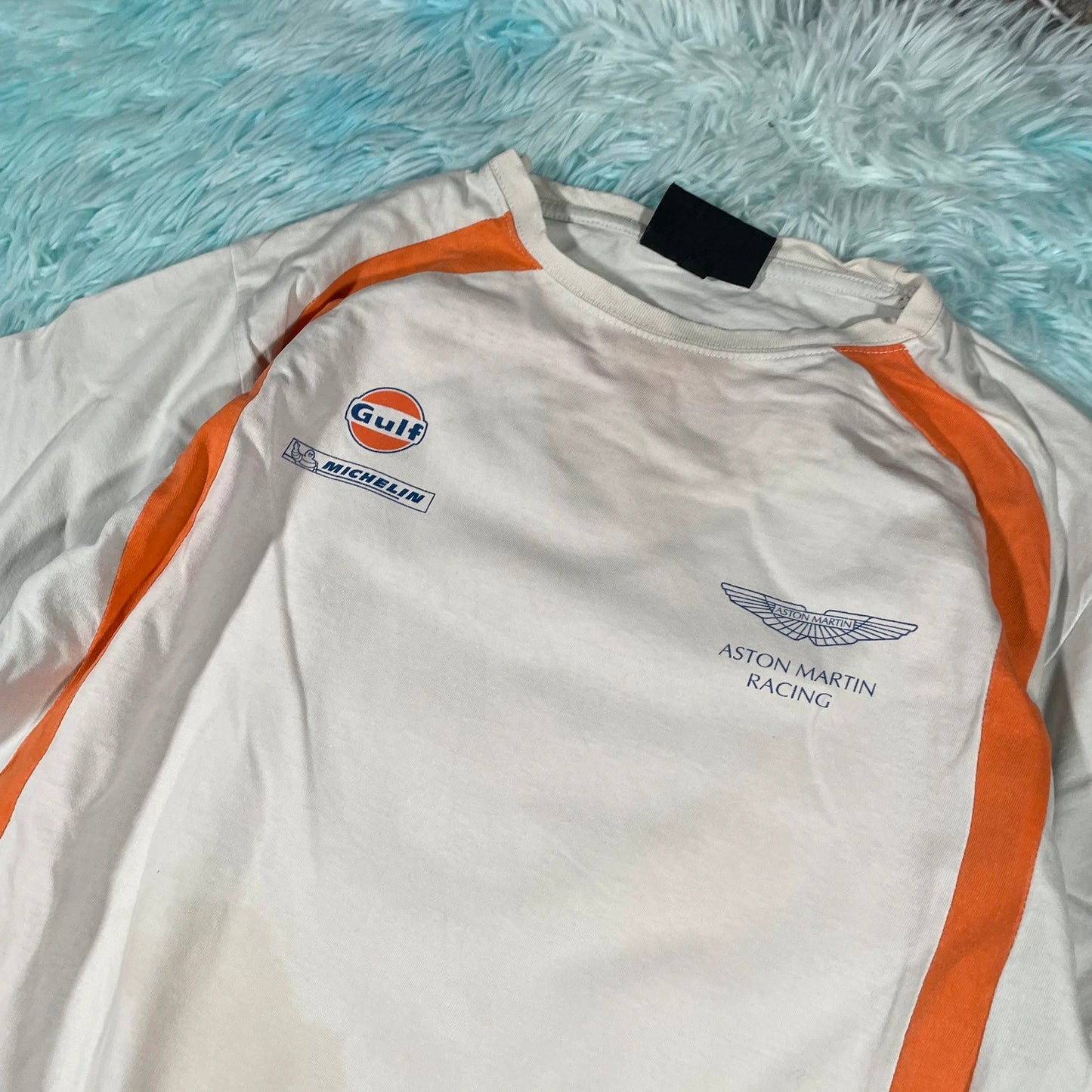 White & Orange Aston Martin Racing T Shirt - Large