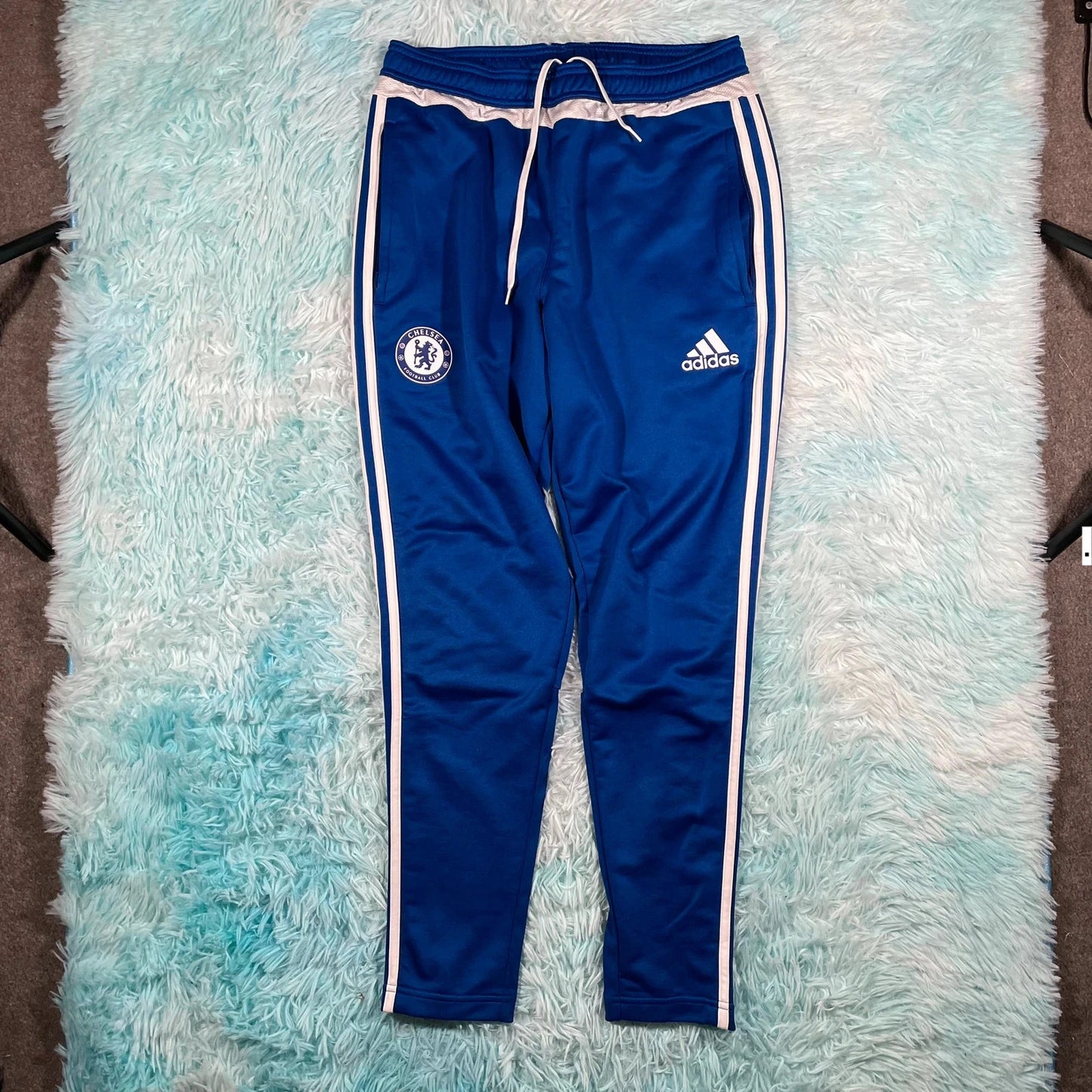 Blue Adidas Chelsea Tracksuit Bottoms - Medium