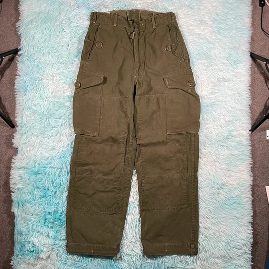 True Vintage 1967 60s Khaki Miltary Combat Trousers - 27W 31L